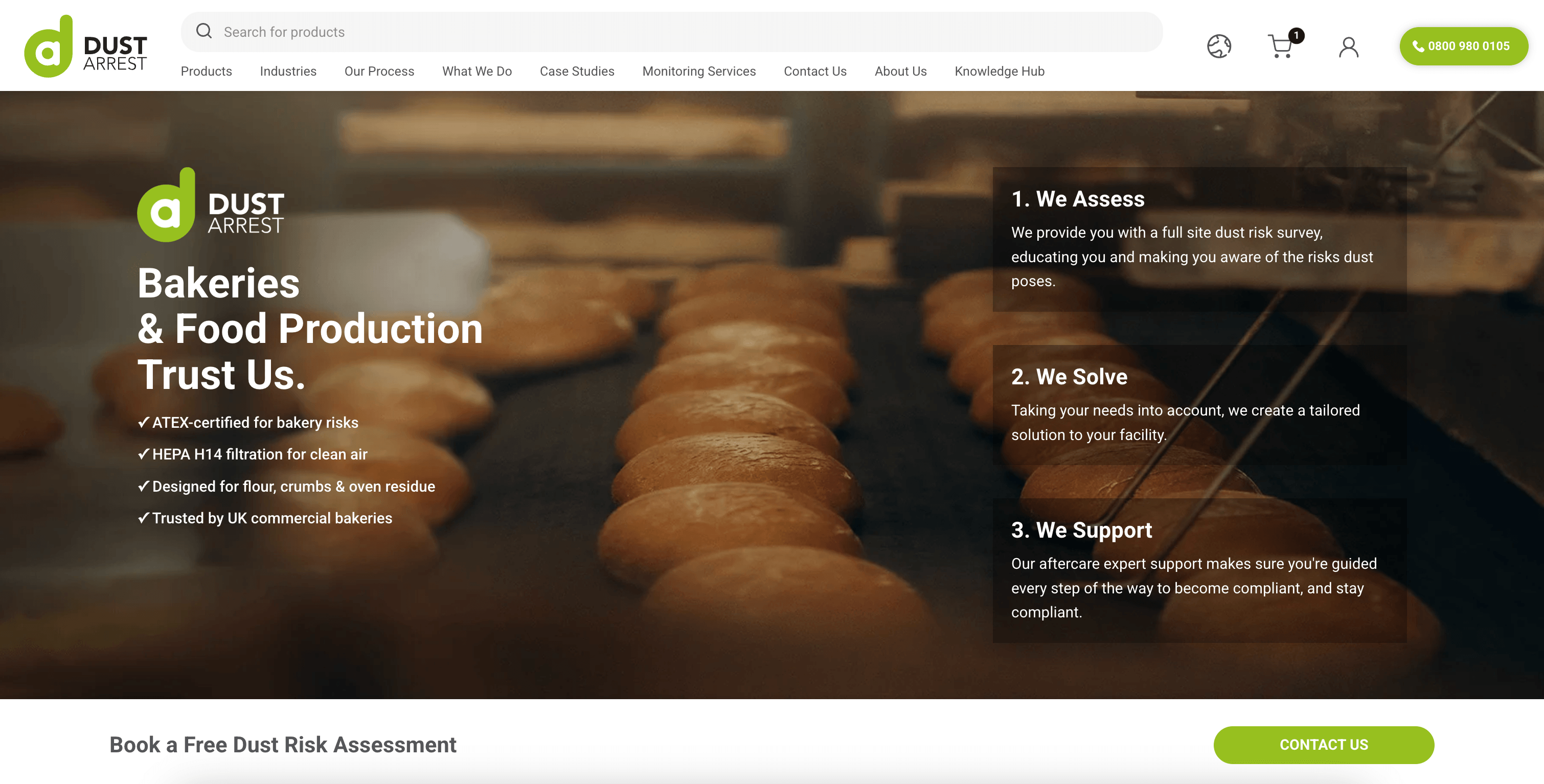 Fig. 02 — Bakeries and food production industry page