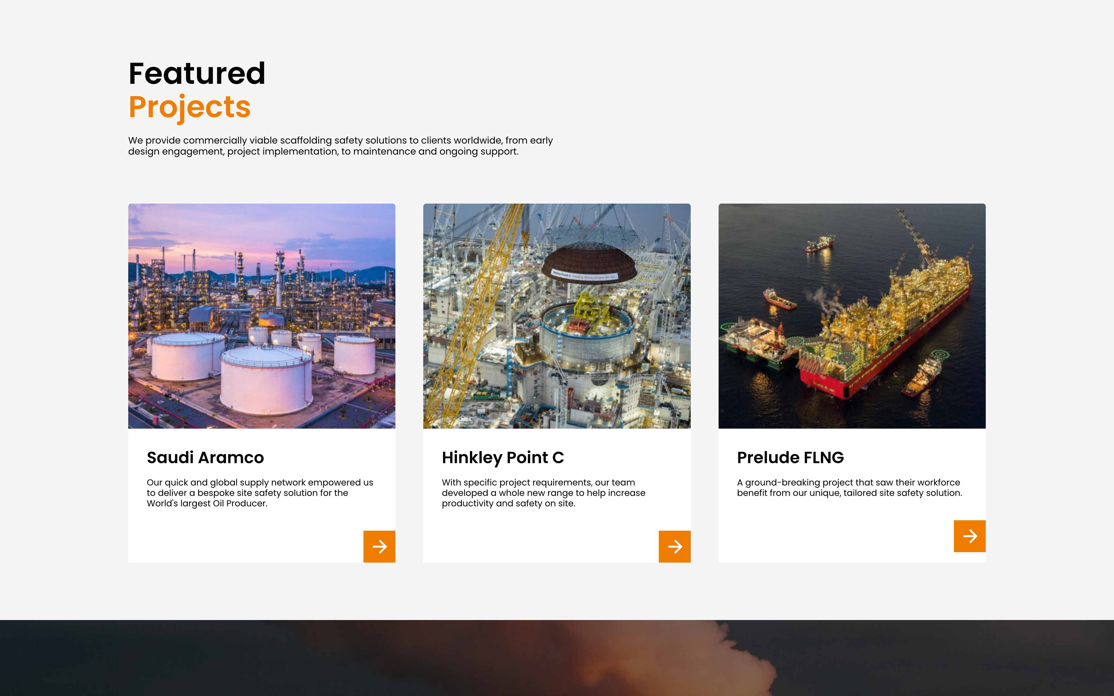 Fig. 02 — Featured projects, each leading to its own case study